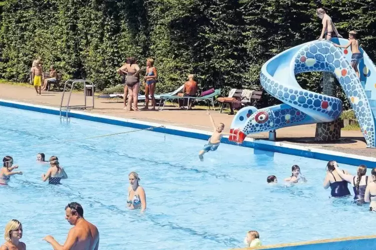 Das Freibad Biebermühle könnte ein Naturbad werden. Unser Bild zeigt Badegäste im Jahr 2013.