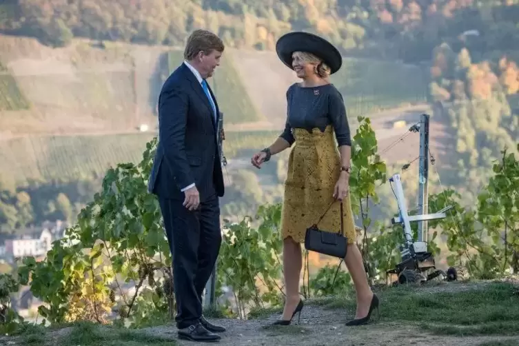 Willem-Alexander, König der Niederlande, und seine Frau Königin Maxima in Bernkastel-Kues. Foto: dpa 