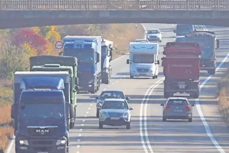 Politiker und Interessengruppen stören sich an der Anzahl der Lkw auf der B 10 – wie hier bei Landau.