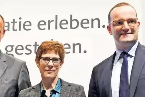 Kandidieren um den Posten des CDU-Vorsitzenden (von links): Friedrich Merz, Annegret Kramp-Karrenbauer und Jens Spahn.