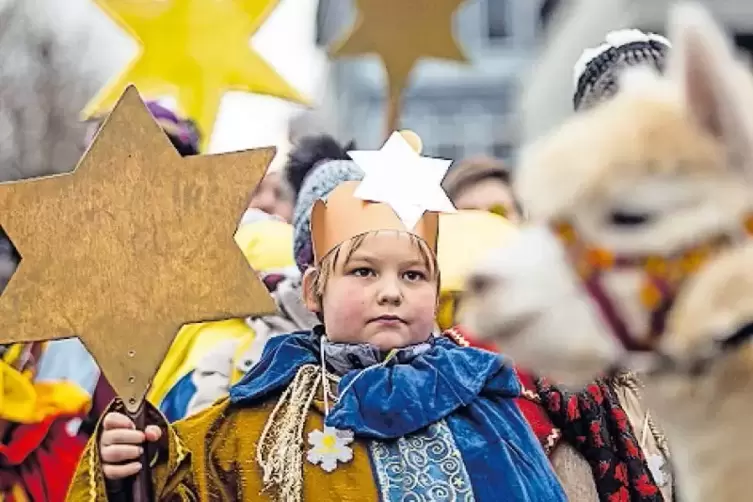 Alpakas aus Peru haben die zentrale Eröffnung der Sternsingeraktion 2019 begleitet.