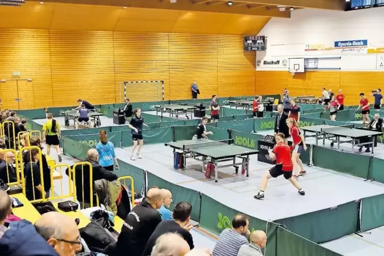 Die Tischtennis-Turniere laufen in der Löwensteinhalle in Albersweiler. Lasse Becker und Elena Süs gewinnen die Einzel-Titel.