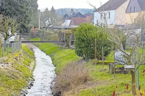 Läuft teilweise direkt hinter den Häusern vorbei: der Ohmbach.