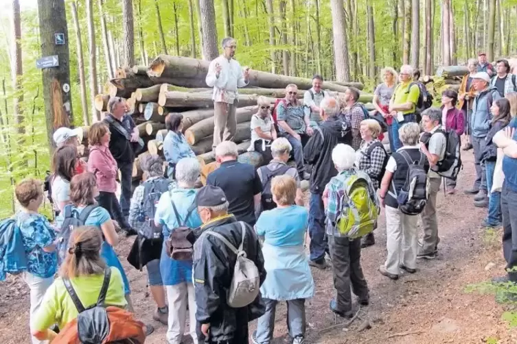 Bereits 2016 gastierte der Wandertag der Verbandsgemeinde in Lemberg. Unser Foto zeigt Südwestpfalz-Gästeführer Uwe Schumacher, 