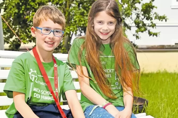 Journalist ist für die beiden (noch) kein Traumberuf: Jonathan Martin und Anna Goldinger vom Kinderreporter-Team bei der 72-Stun