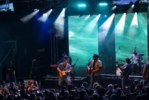 Begeisterte mit Klassikern und Altbekanntem aus dem eigenen Fundus: die Band Hobo in Annweiler.  Foto: Christian Fernández Gamio