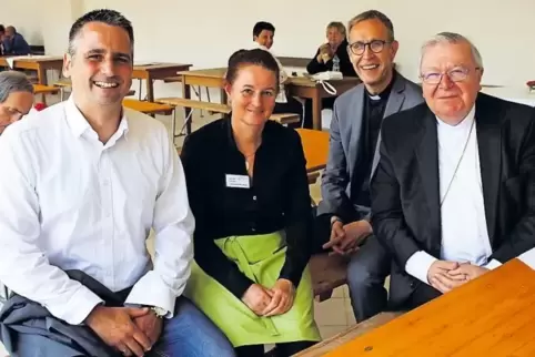 In fröhlicher Runde die Rosenberger Wallfahrtstage reflektiert: von links Diakon Steffen Dully, Natalie Schehr (Organisationslei