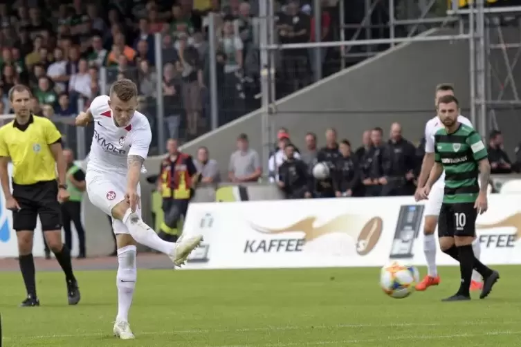 Treffsicher: Florian Pick erzielt das 1:0 beim Spiel in Münster. Foto: KUNZ