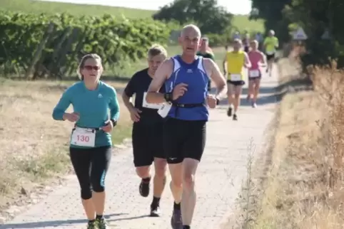 Beim Lauf der LLG Wonnegau in Kriegsheim geht es auch durch die Weinberge.