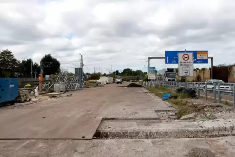 Wenn es nach dem BUND geht, bleibt die bestehende Trasse über den Rhein die einzige. Die Brücke wird zur Zeit saniert (unser Bil